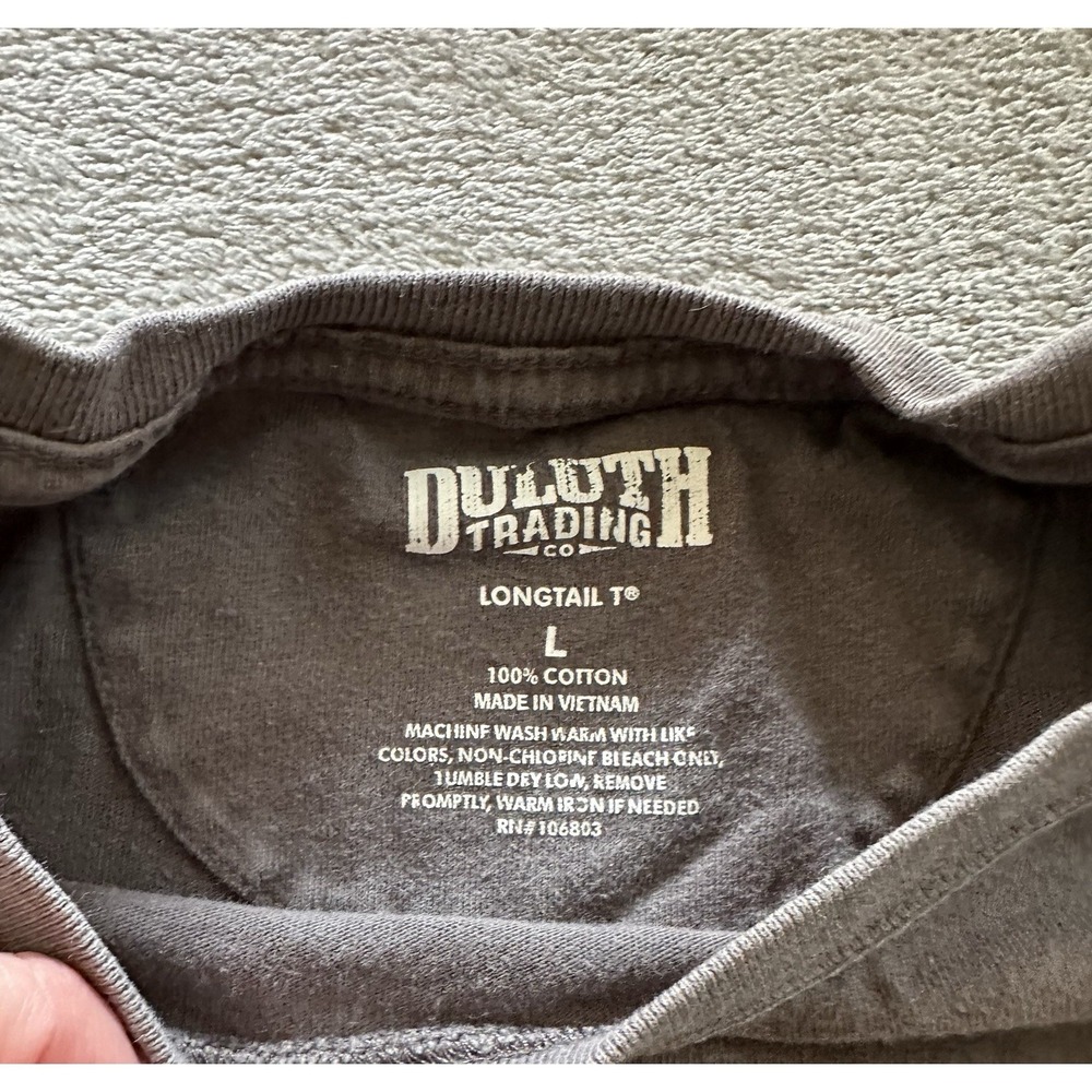 Duluth Training Co Shirt Men's Large Longtail T Gray Work Out Doors Thick - Picture 3 of 8